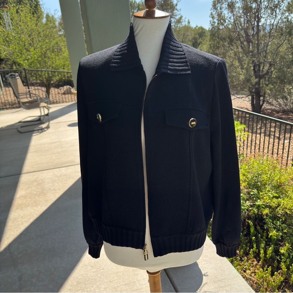 St. John Collection by Marie Gray Medium Zip Front Collared Blazer Jacket